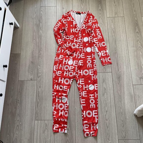 CBR One Piece Jumpsuit Women Large Red Long Sleeve Front Buttons Down - Picture 2 of 16